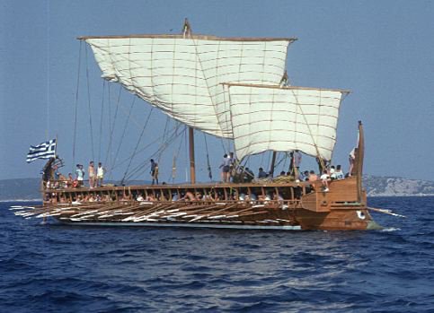The famous Trireme-an ancient mediterranean warship