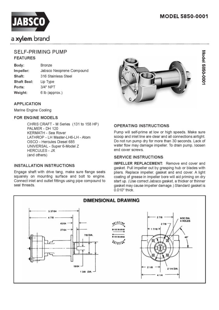 Lehman "TwoShaft" Raw Water Pump Coupling Failure